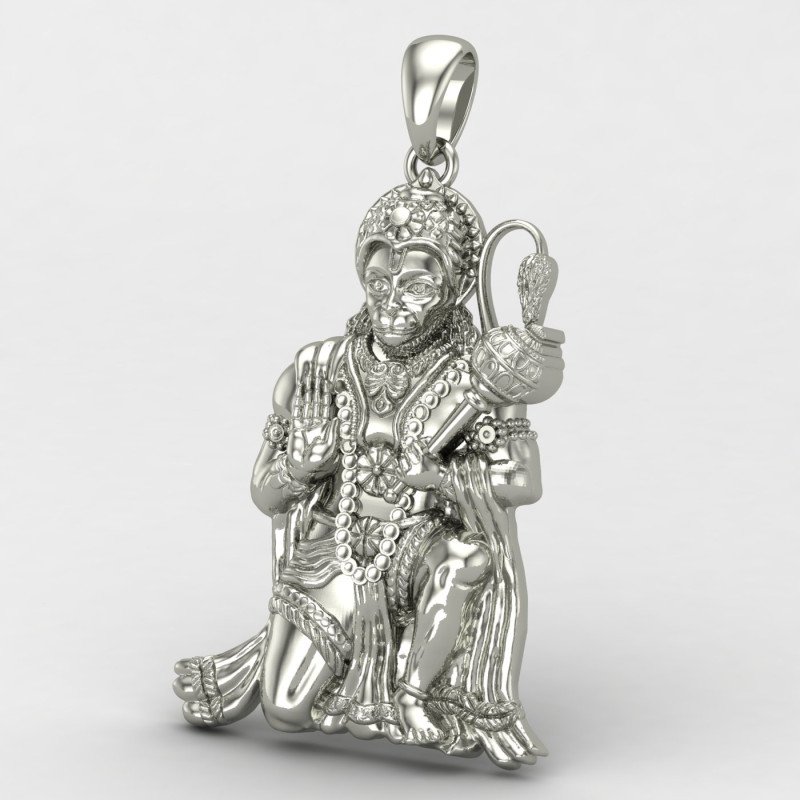 Bajrang Bali Silver Locket Bajrang Bali Silver Locket