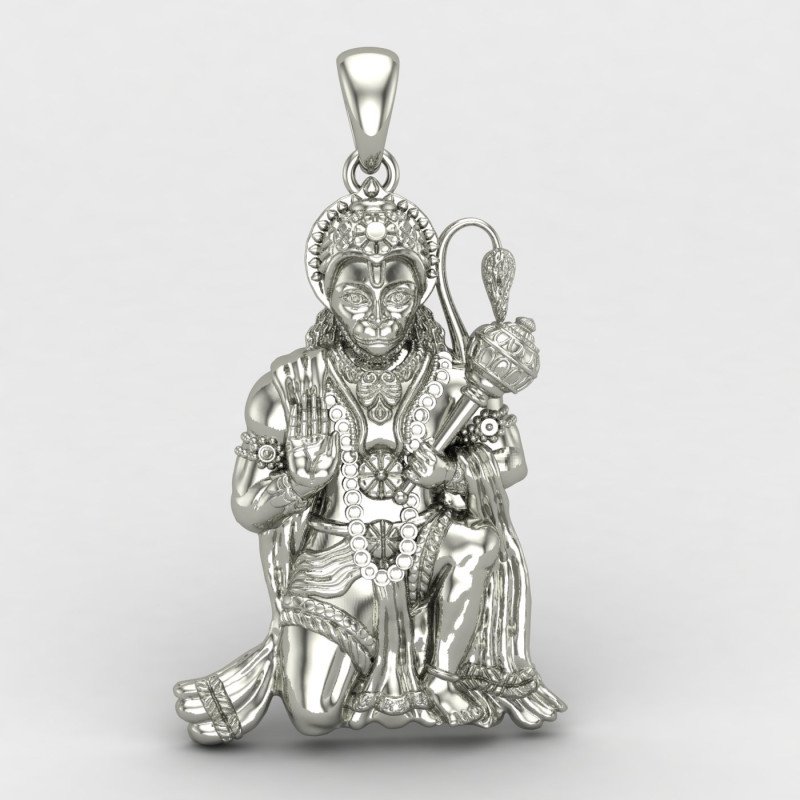 Bajrang Bali Silver Locket Bajrang Bali Silver Locket