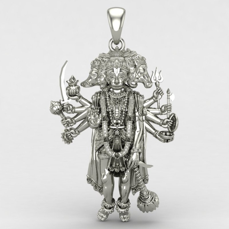 Panchmukhi Hanuman Silver Locket