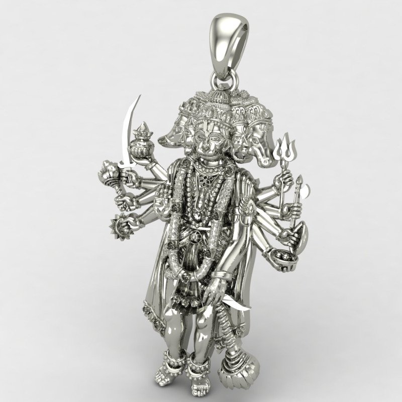 Panchmukhi Hanuman Silver Locket