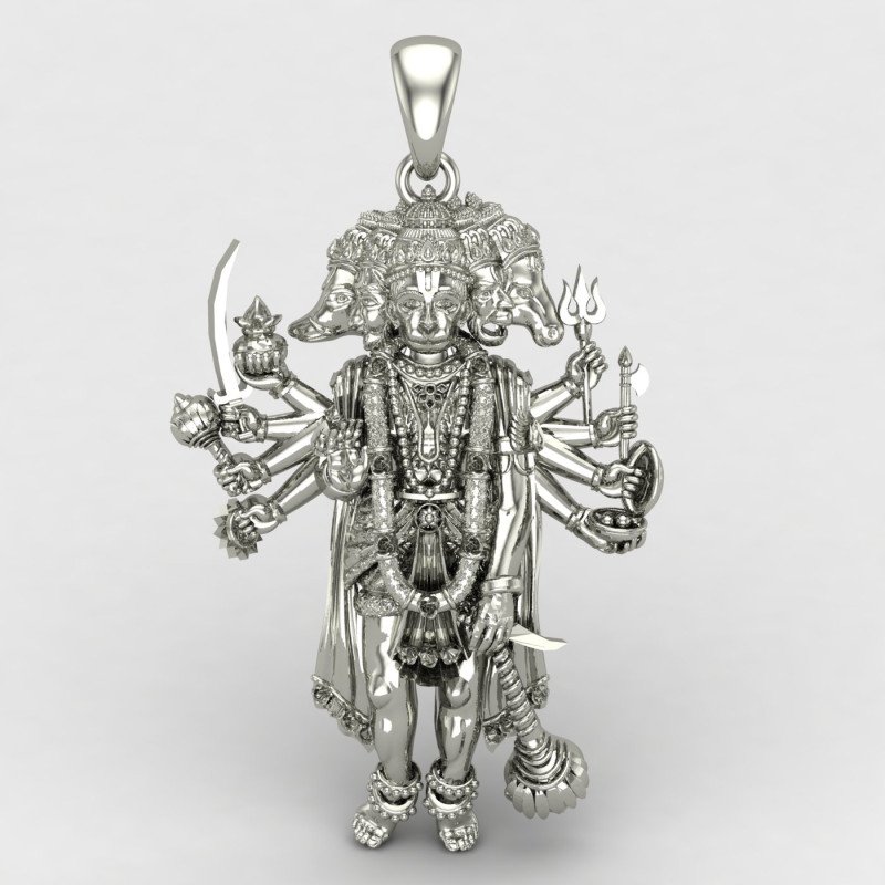 Panchmukhi Hanuman Silver Locket