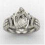 Silver Radha Krishna Temple Ring