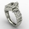 Silver Radha Krishna Temple Ring