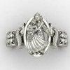 Silver Radha Krishna Temple Ring