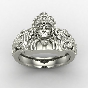 Bajrang Bali Silver Ring