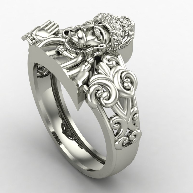 Bajrang Bali Silver Ring