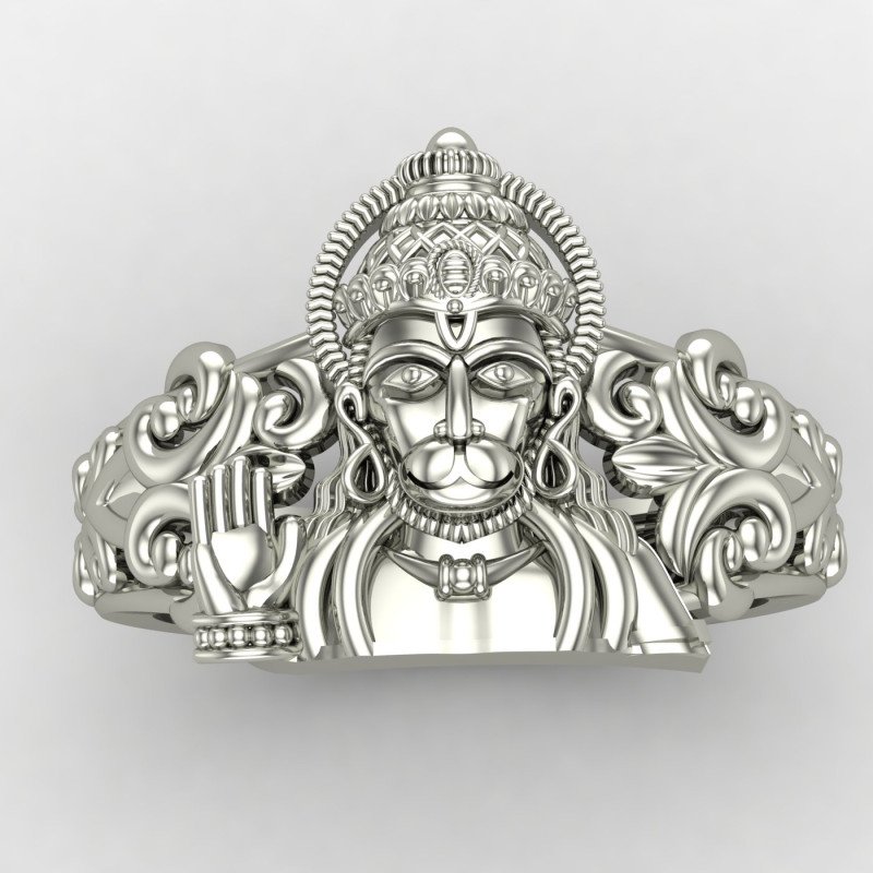 Bajrang Bali Silver Ring