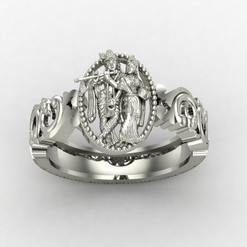 Radha Krishna Ring Silver