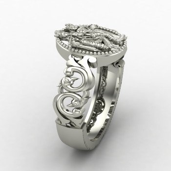 Radha Krishna Ring Silver