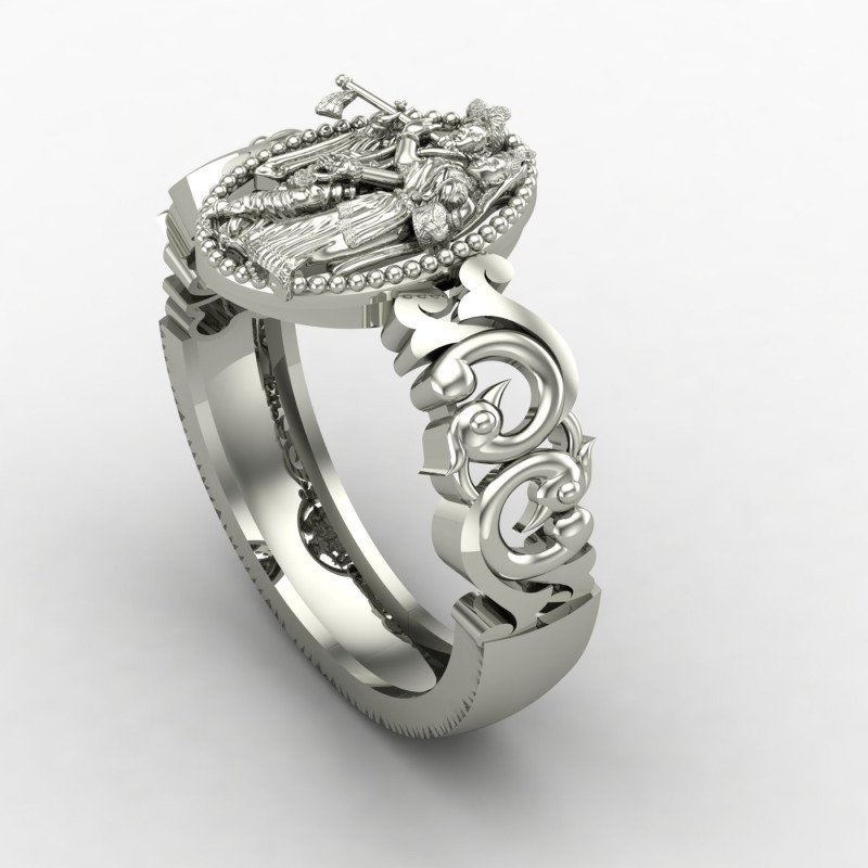 Radha Krishna Ring Silver