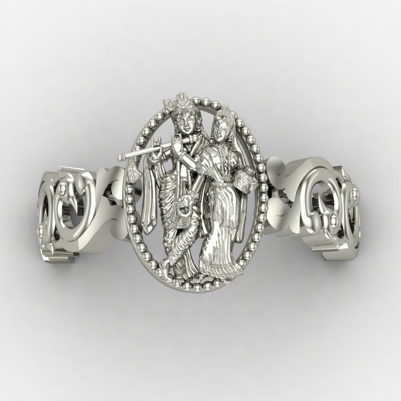 Radha Krishna Ring Silver