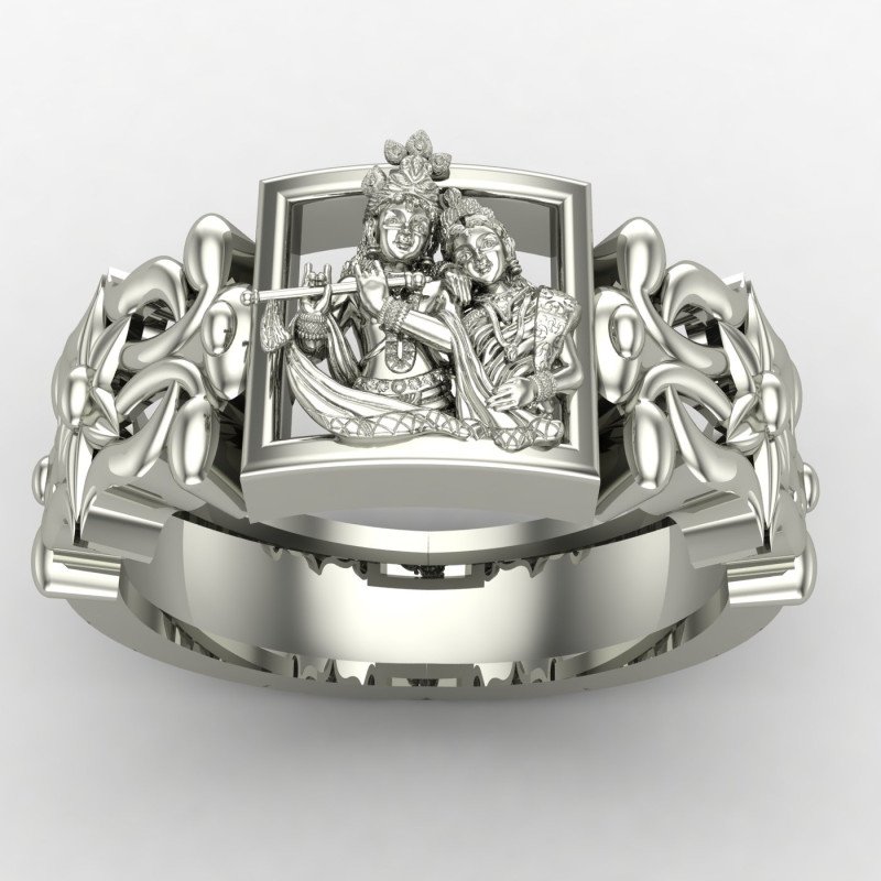 Radha Murli Silver Ring