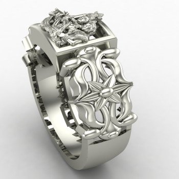 Radha Murli Silver Ring