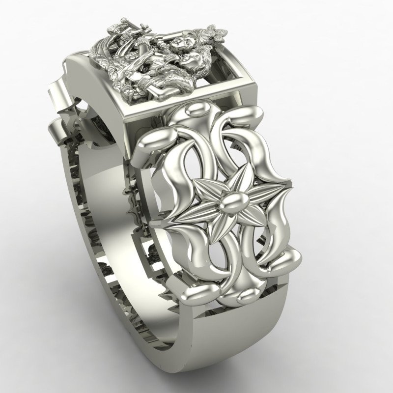 Radha Murli Silver Ring