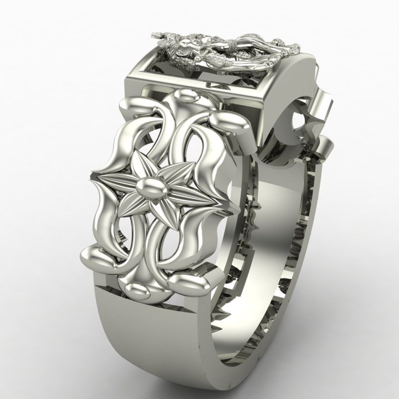 Radha Murli Silver Ring
