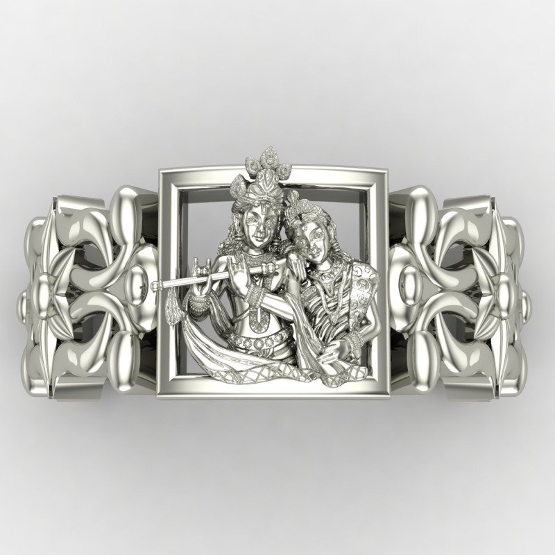 Radha Murli Silver Ring