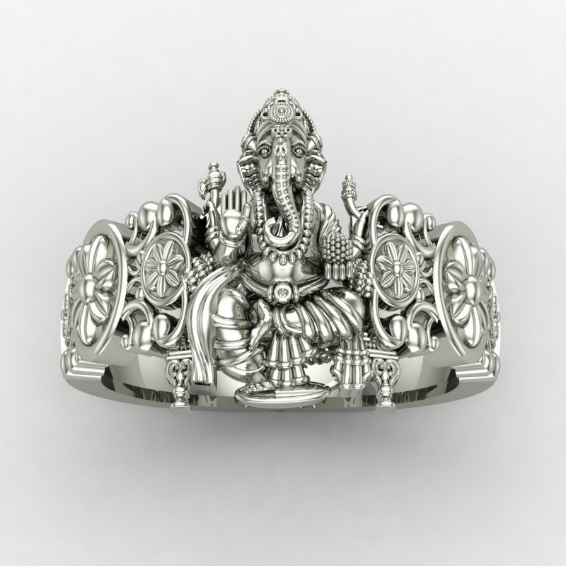 Lord Ganesha Silver Ring