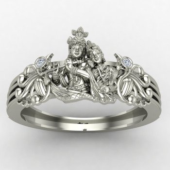 925 Sterling Silver Radha Krishna Ring for Devotees