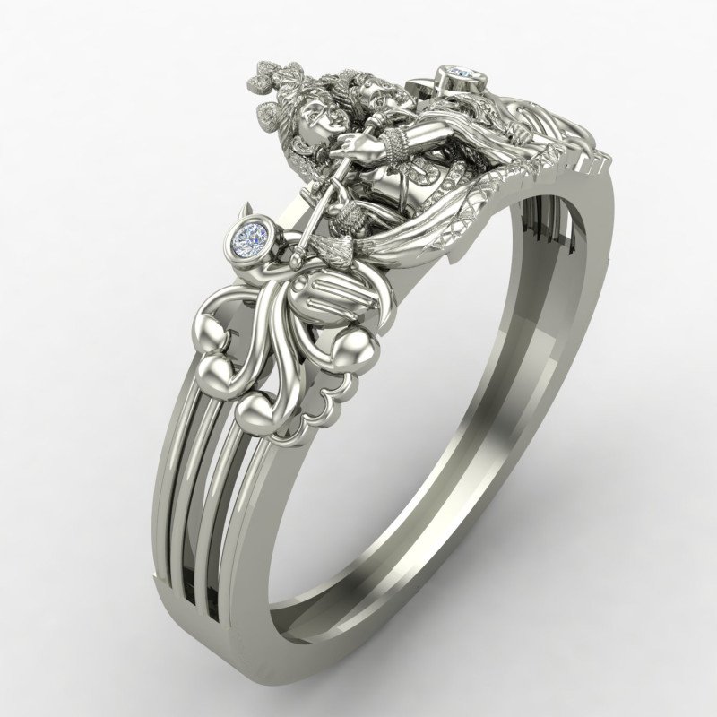 925 Sterling Silver Radha Krishna Ring for Devotees