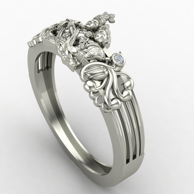 925 Sterling Silver Radha Krishna Ring for Devotees