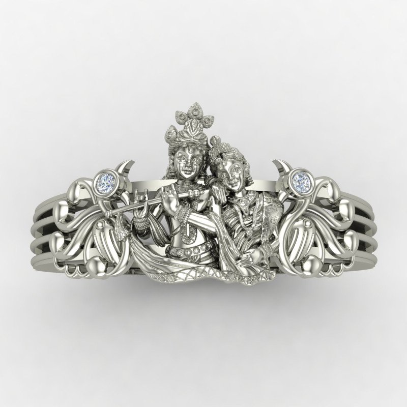 925 Sterling Silver Radha Krishna Ring for Devotees