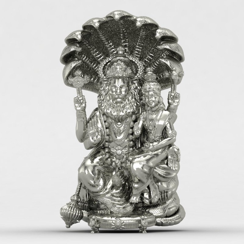 Narasimha with Shree Laxmi 925 Silver Locket