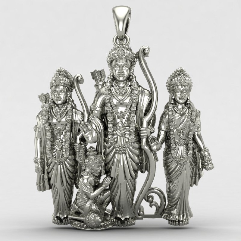 Ram Laxman Sita Hanuman Silver Locket
