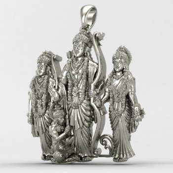 Ram Laxman Sita Hanuman Silver Locket