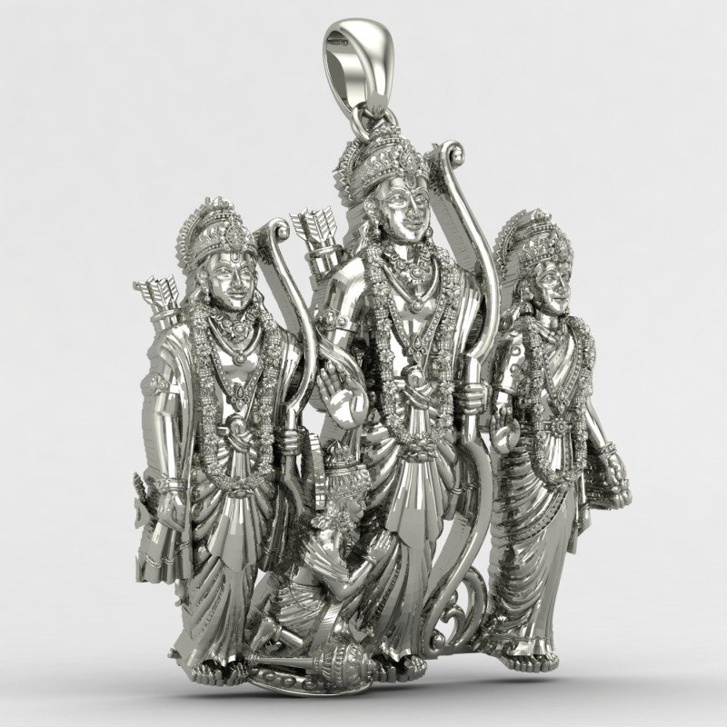 Ram Laxman Sita Hanuman Silver Locket