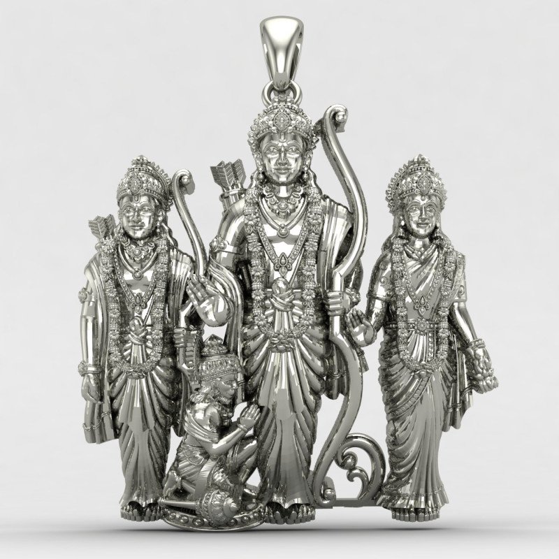 Ram Laxman Sita Hanuman Silver Locket