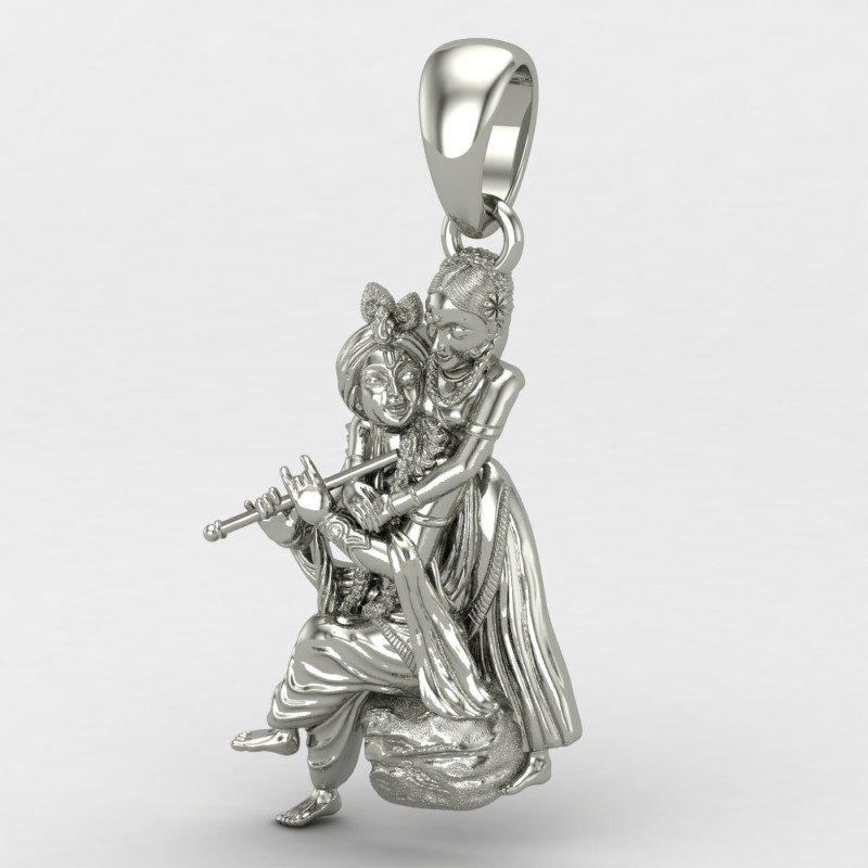 Radha Krishna 925 Silver Locket