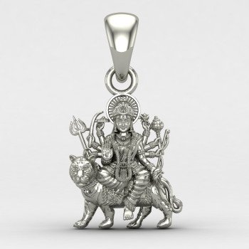Sherawali Mata Silver Locket
