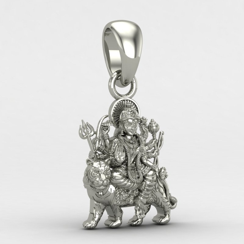 Sherawali Mata Silver Locket