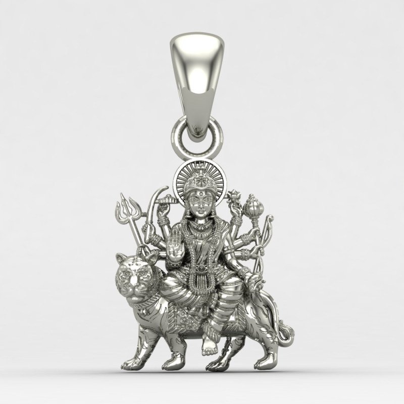 Sherawali Mata Silver Locket