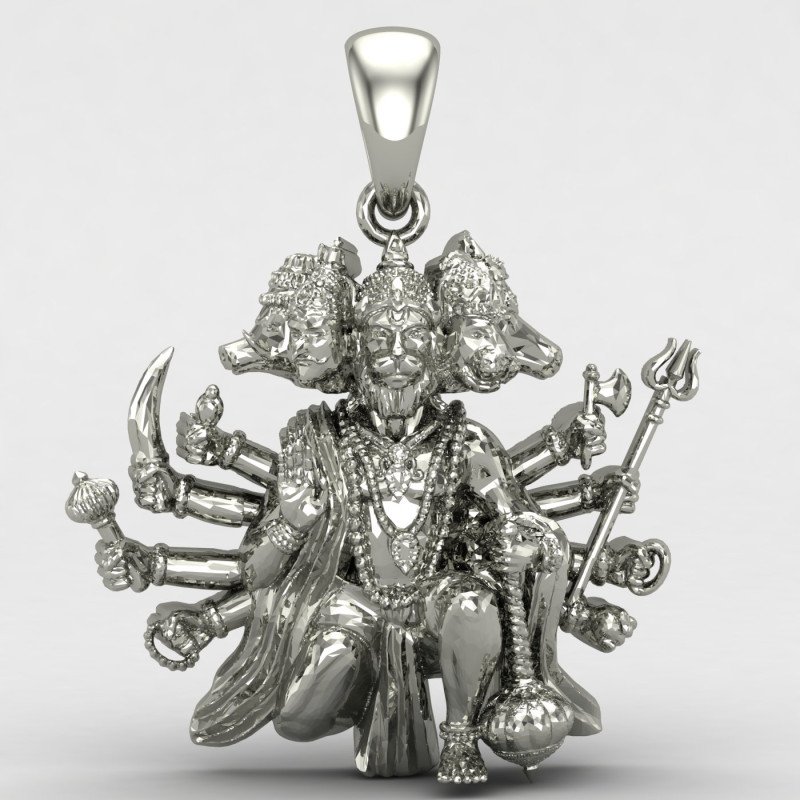 Blessing Panchmukhi Hanuman Silver Locket Blessing Panchmukhi Hanuman Silver Locket