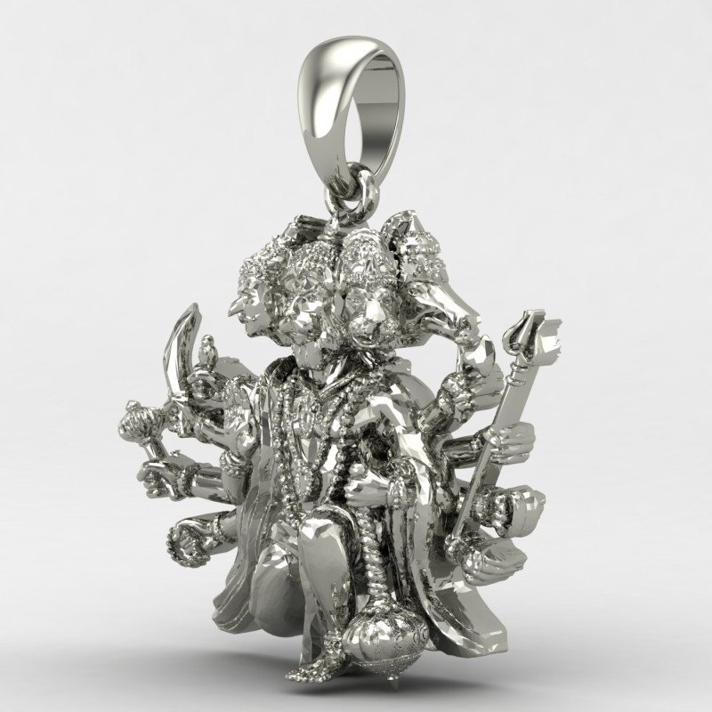 Blessing Panchmukhi Hanuman Silver Locket Blessing Panchmukhi Hanuman Silver Locket