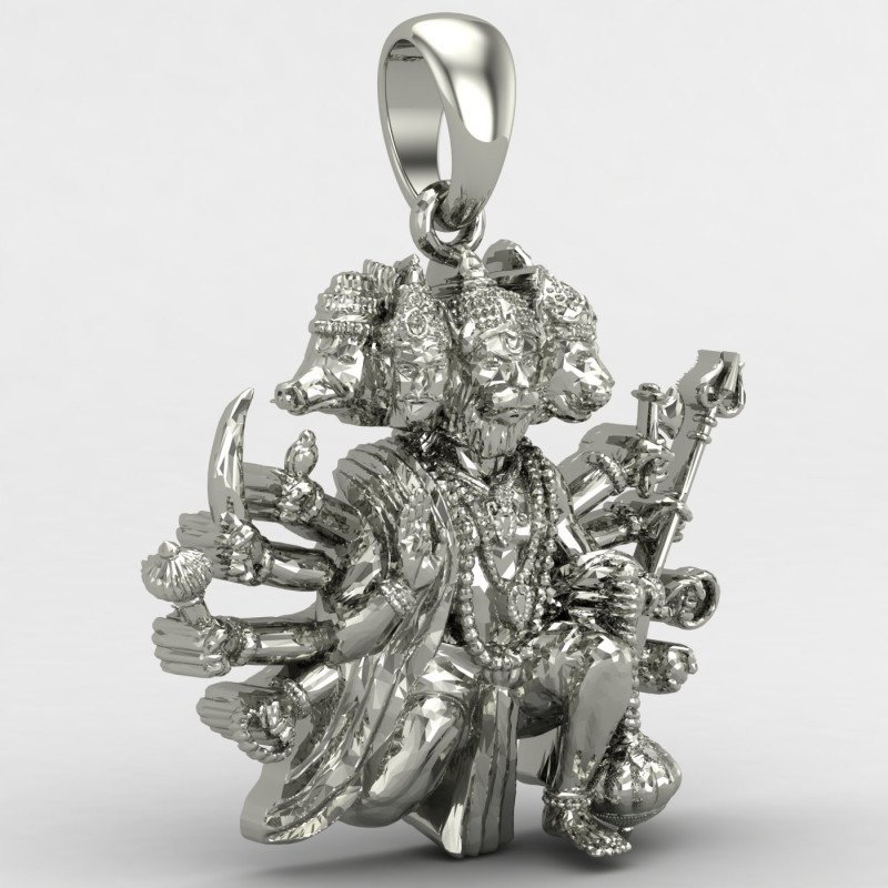 Blessing Panchmukhi Hanuman Silver Locket Blessing Panchmukhi Hanuman Silver Locket