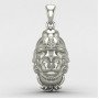 Hanuman Ji Face Silver Pendant
